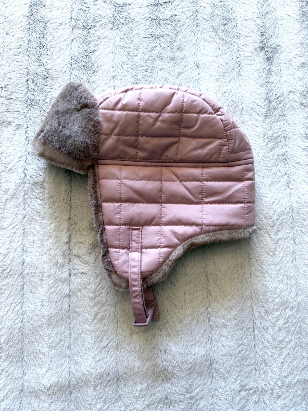 Layer 8 Quilted Pink Faux-Fur Trapper Hat